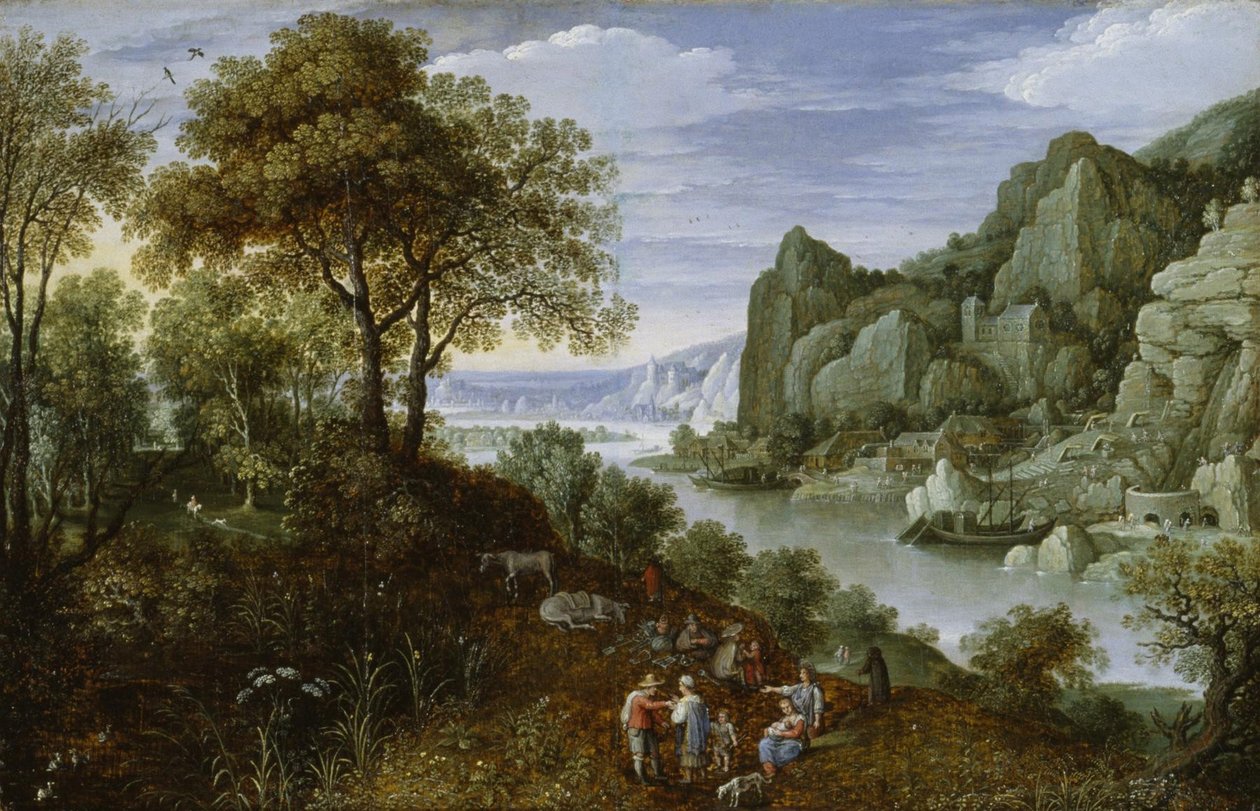 与采矿的河风景，1620-29 作者 马丁·雷卡特（Marten Ryckaert）