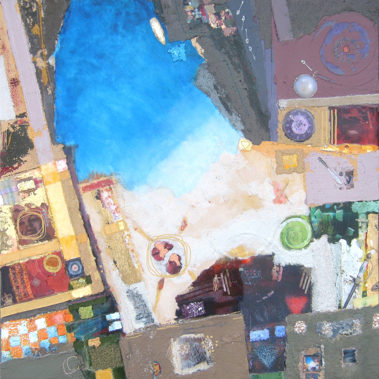 康尼岛，2014年（帆布混合媒体） 作者 马丁·德森