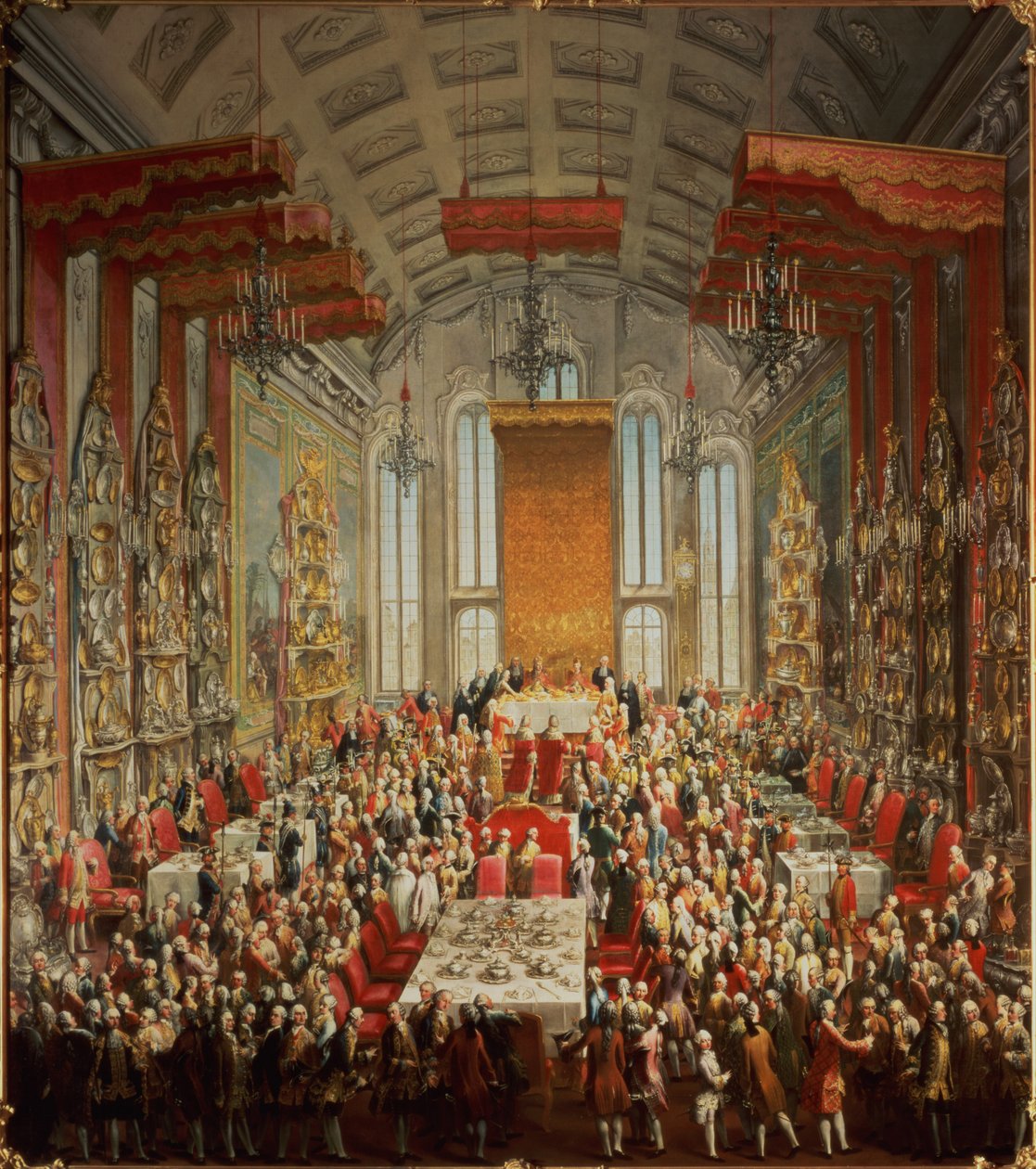 约瑟夫二世加冕宴会在法兰克福，1764年 作者 马丁二世Mytens或Meytens