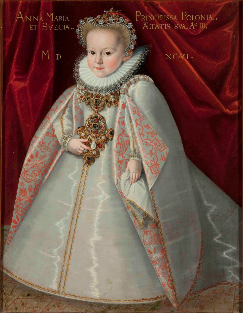 安娜玛丽亚瓦萨（1593-1600）的肖像，波兰国王西吉斯蒙德三世的女儿。 作者 马丁·科伯
