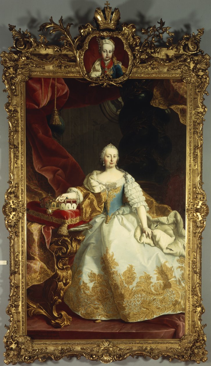 女皇玛丽亚特丽莎的肖像与约瑟夫二世小时候，1744年 作者 马丁·梅滕斯（Martin Meytens）