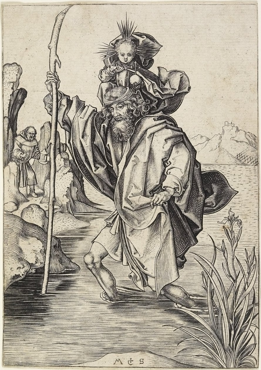 圣克里斯托弗，c。 1475年至1480年 作者 马丁·尚高
