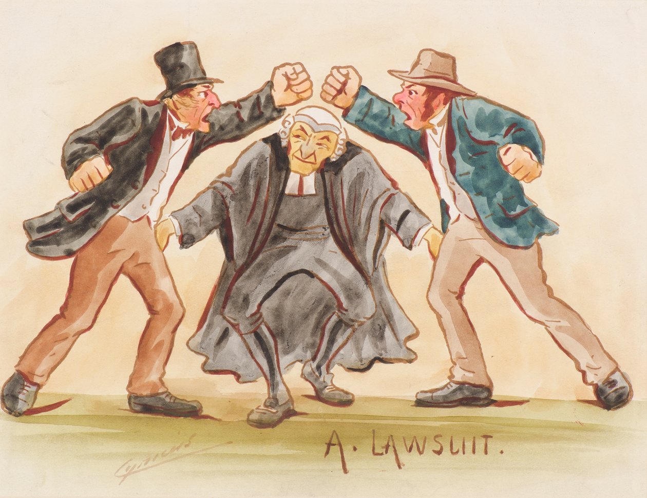 A Lawsuit (watercolor) 作者 马丁 