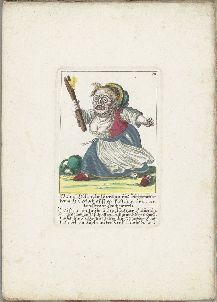 De dwerg Malper Höllriglin als waardin，约 1710 年
Malper Höllriglin Würthin und Zuchtmutter beijm Hünerloch auff der Pasteij, in einem verdrieslichen Haußprocess（标题见实物）
Il Callotto resurcitato ou Neu eingerichtes Zwerchen Cabinet（系列名称 作者 马丁·恩格尔布雷希特（归因于）