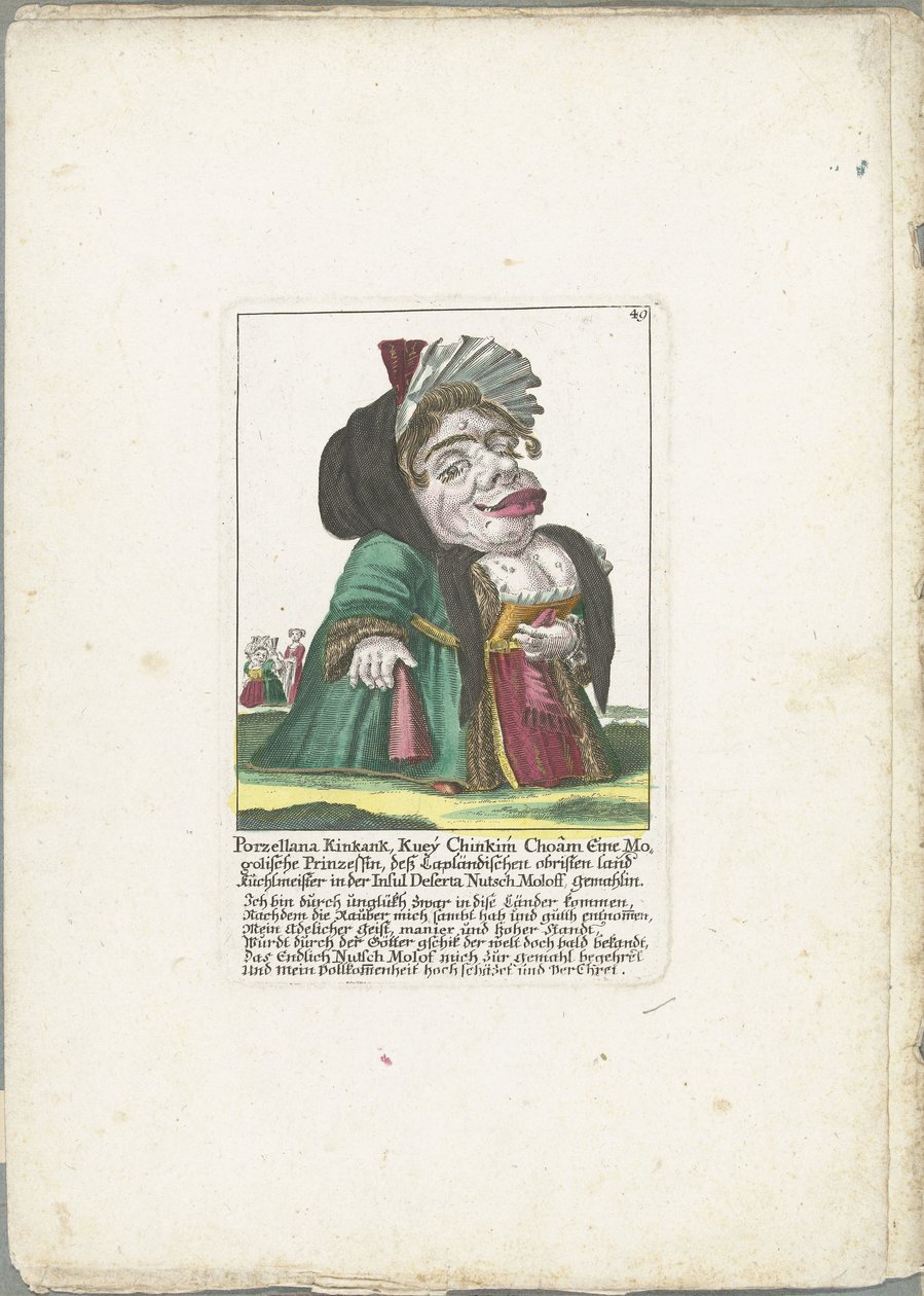 波泽拉娜-金康克漫画
Porzellana Kinkank，Kuey Chinkim Choâm A Mogolian Princess，deß Lapland obrissen land Kuchlmeister in der Insul Deserta Nutsch Moloff，gemahlin（物品上的标题）
Il Callotto resurcitato 或 Newly furnished（新装修 作者 马丁·恩格尔布雷希特（归因于）