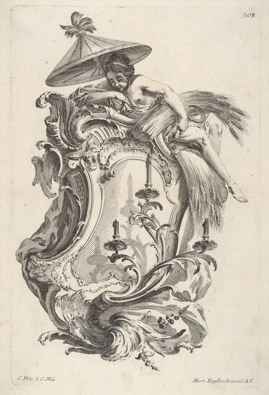 代表夏天的壁画，摘自烛台呈现的4年，约1730-56年。 作者 马丁·恩格布雷希特