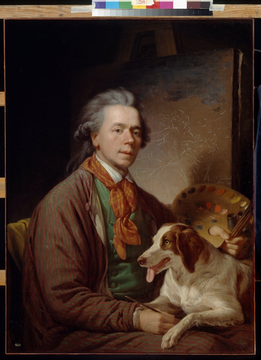 Self-Portrait by Quadal, Martin Ferdinand (1736-1808). Oil on canvas 作者 马丁·费迪南德·夸塔尔