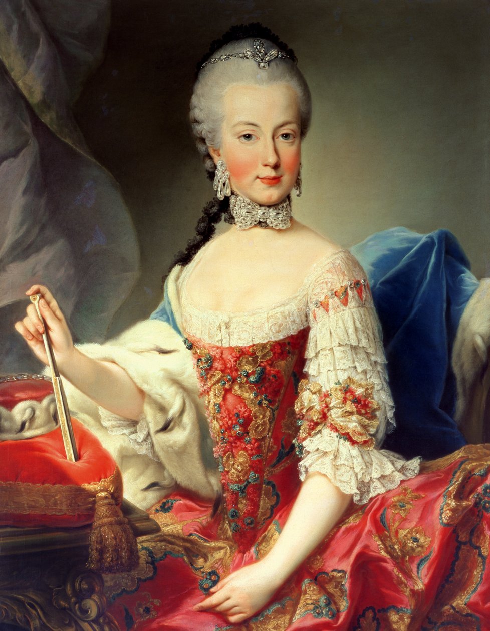 Archduchess Maria Amalia Habsburg-Lothringen，（1746-1804），奥地利皇后玛丽亚特丽莎（1717-80）和皇帝弗朗西斯一世（1708-65）的第八个孩子 作者 马丁二世Mytens或Meytens