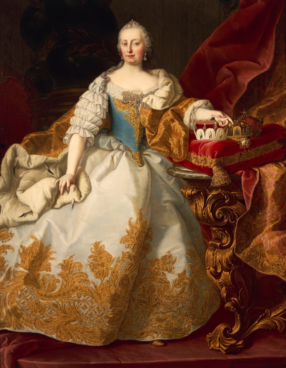 奥地利，维也纳，神圣罗马帝国皇后玛丽亚·特蕾莎·哈布斯堡 (Maria Theresa Habsburg) 的肖像 作者 马丁二世Mytens或Meytens