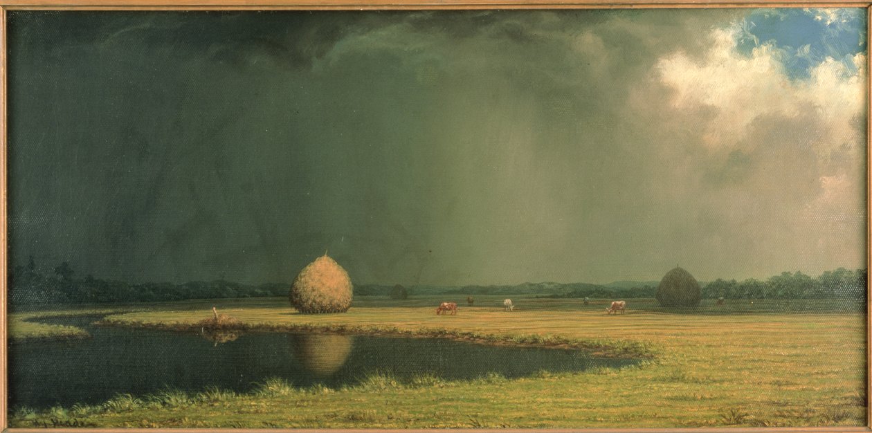 盐沼干草，约 1865 年（布面油画） 作者 马丁·约翰逊·海德