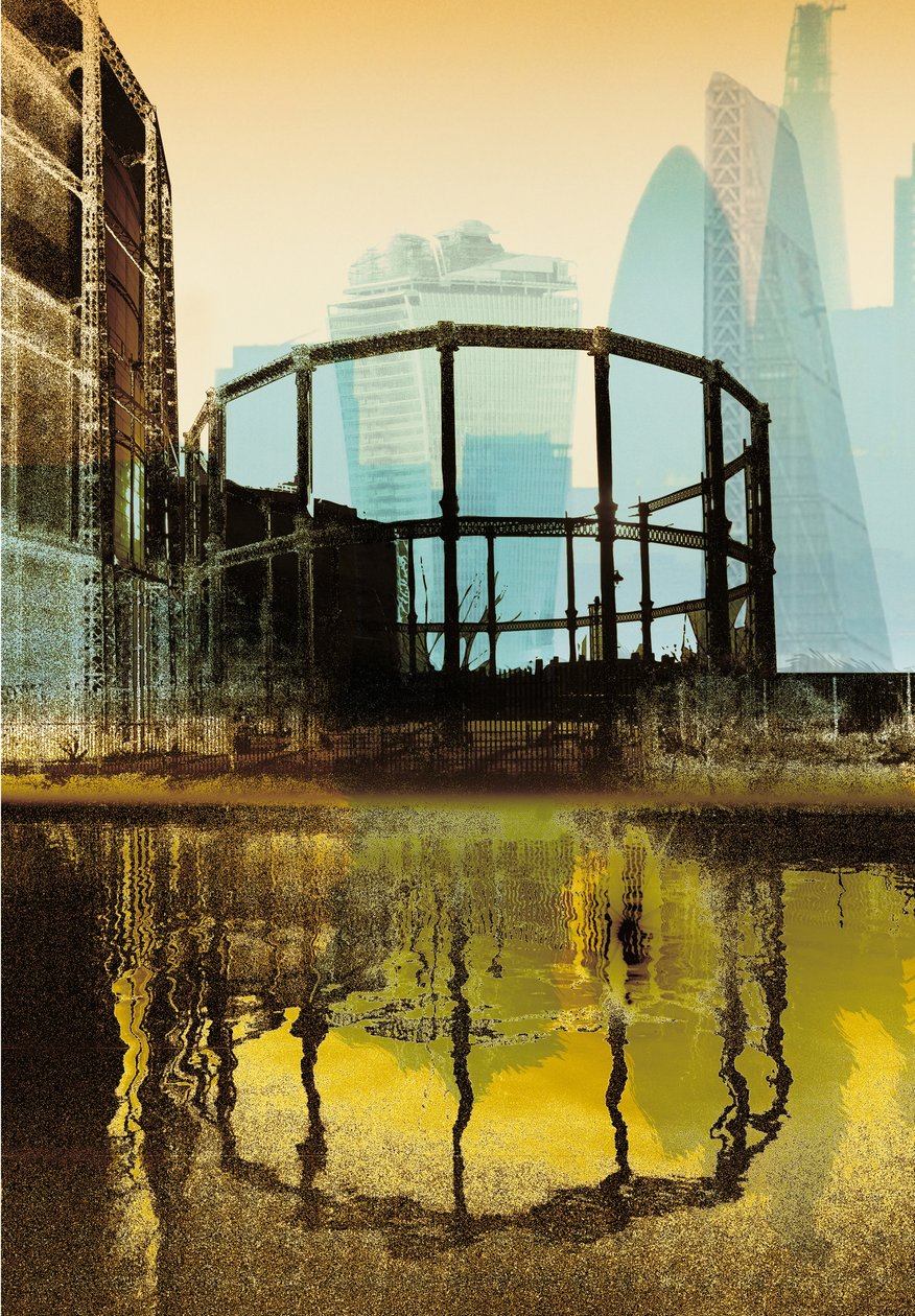 百老汇煤气塔，2013 年（丝网版画） 作者 马丁·莫索普