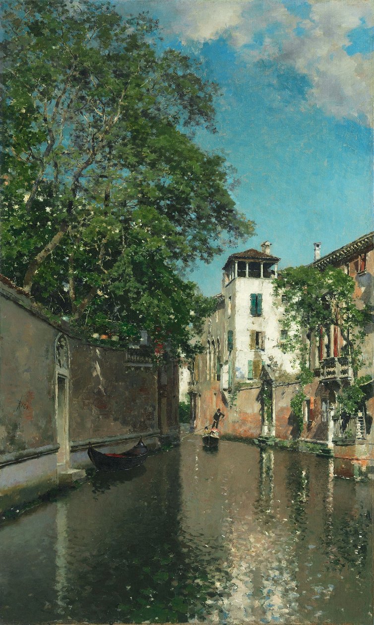 威尼斯运河，约 1880 年（布面油画） 作者 马丁·里科和奥尔特加