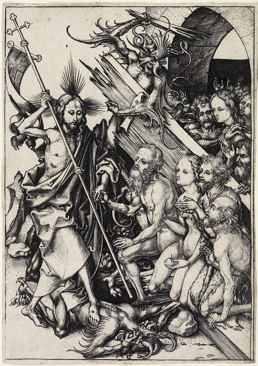 基督在 Limbo，c。 1480 作者 马丁·尚高