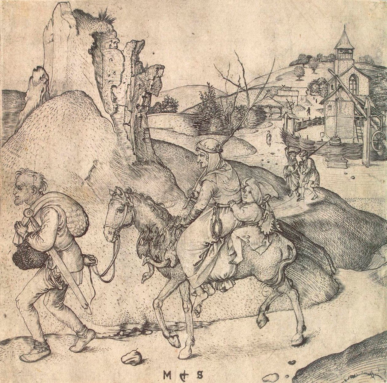 1473年至1475年间，农民家庭前往市场。   作者 马丁·尚高