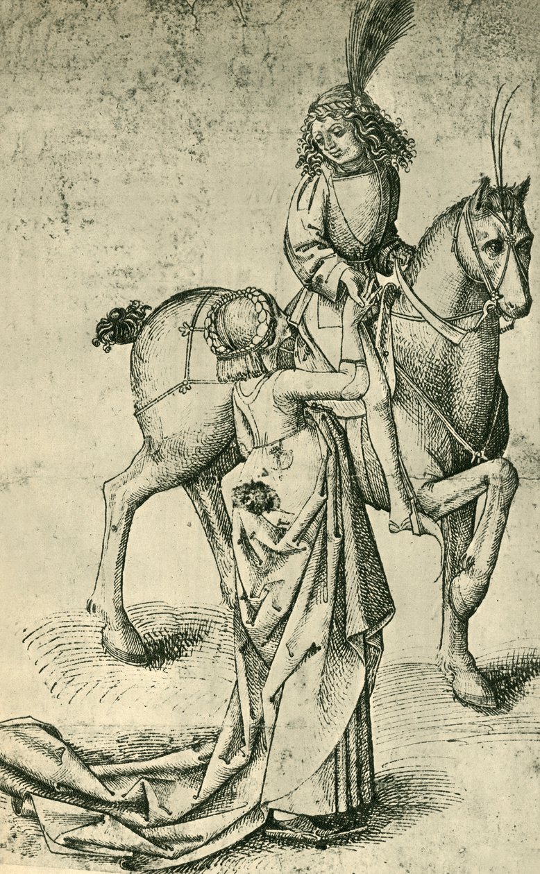 车手和女人，c1480,1943年。 作者 马丁·尚高