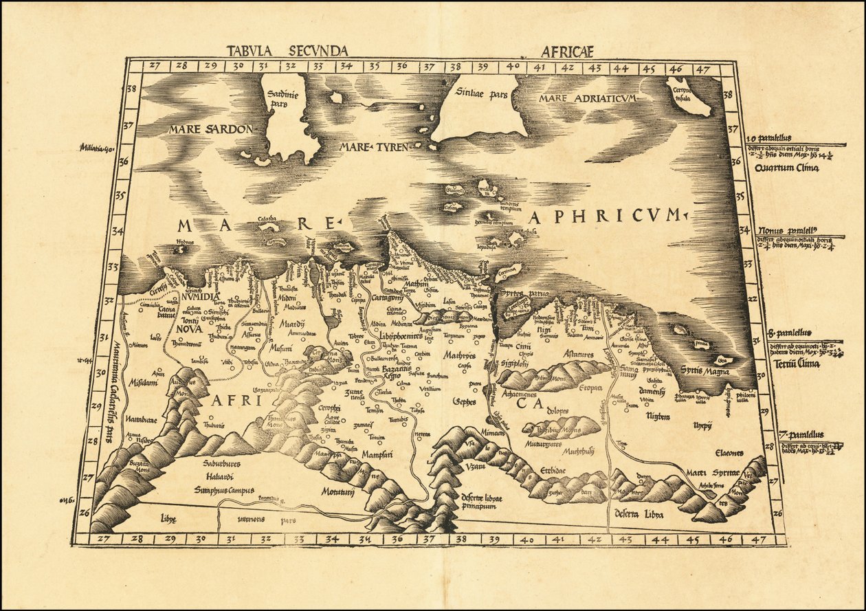 1513 年马丁-瓦尔德西米勒绘制的托勒密第二幅非洲地图 作者 马丁·沃尔德西缪勒