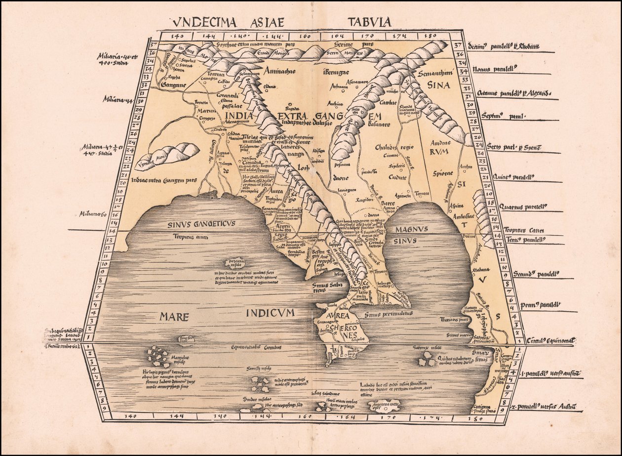 Martin Waldseemüller 绘制的 1513 年东南亚、中国和印度地图 作者 马丁·沃尔德西缪勒