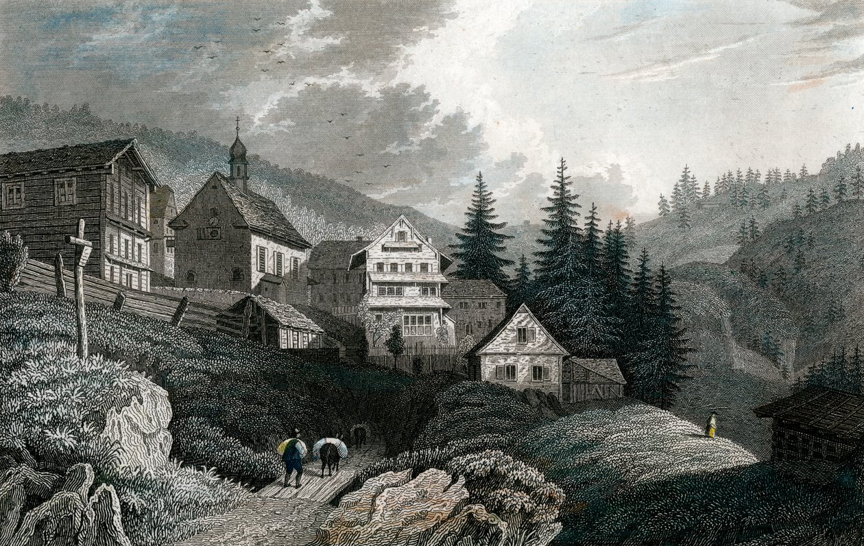 瑞士Rigi的Maria Schnee教堂，1850年。 作者 马提尼