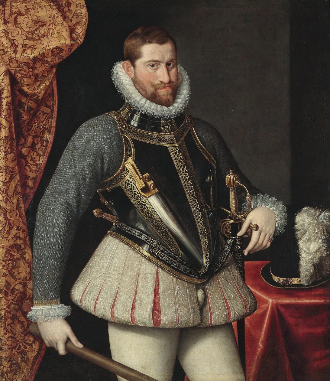 Rodolphe II (empereur des Romains) - Portrait of Rudolf II of Austria (1552-1612), Holy Roman Emperor par Rota, Martino (c. 1520-1583). Oil on canvas, size : 112x98,5, , Private Collection 作者 马蒂诺·罗塔（Martino Rota）