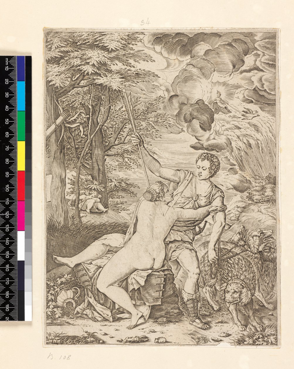维纳斯和阿多尼斯，c.1560-c.1580 作者 马蒂诺·罗塔（Martino Rota）