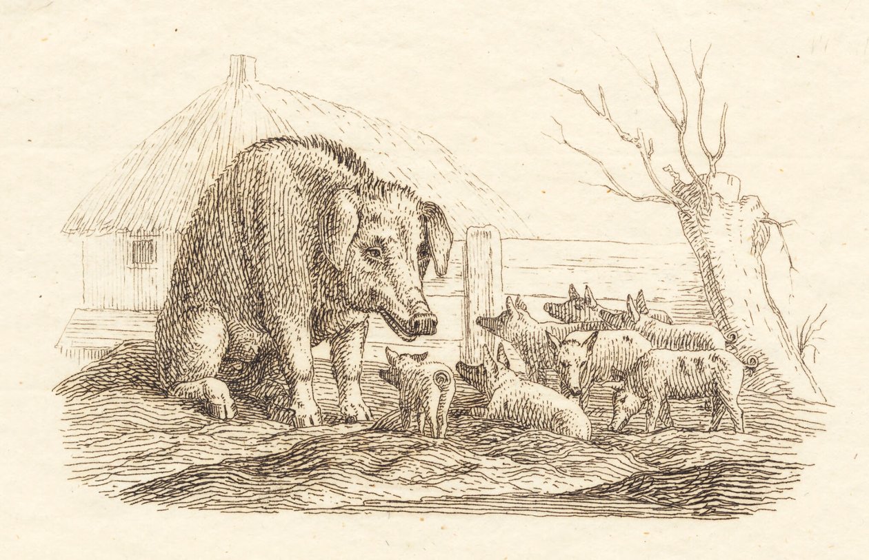海伊为《半百儿童寓言》绘制的插图 作者 马蒂努斯·罗比（MartinusRørbye）