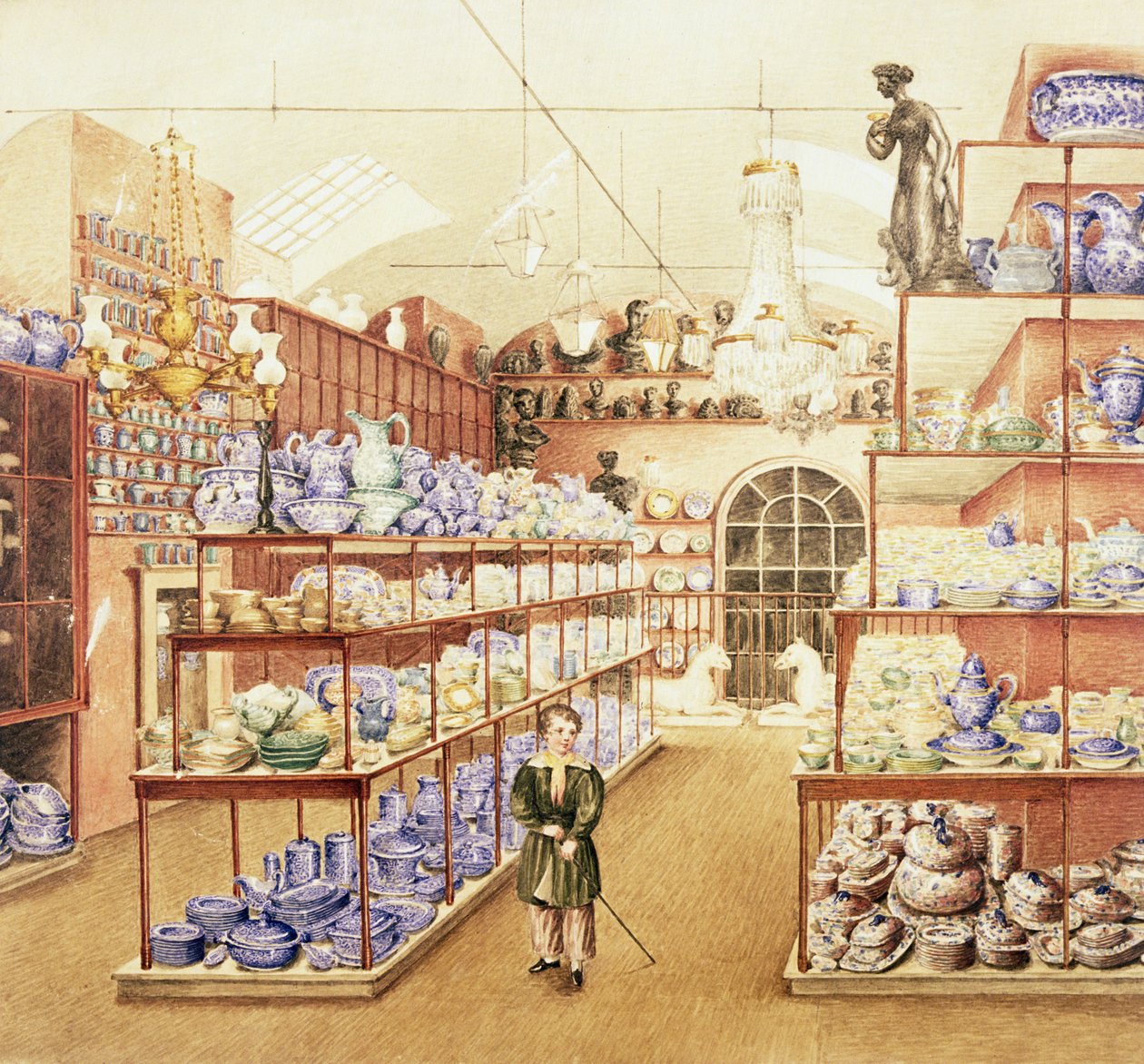 中国商店的内部，c.1836 作者 玛丽·艾伦·贝斯特