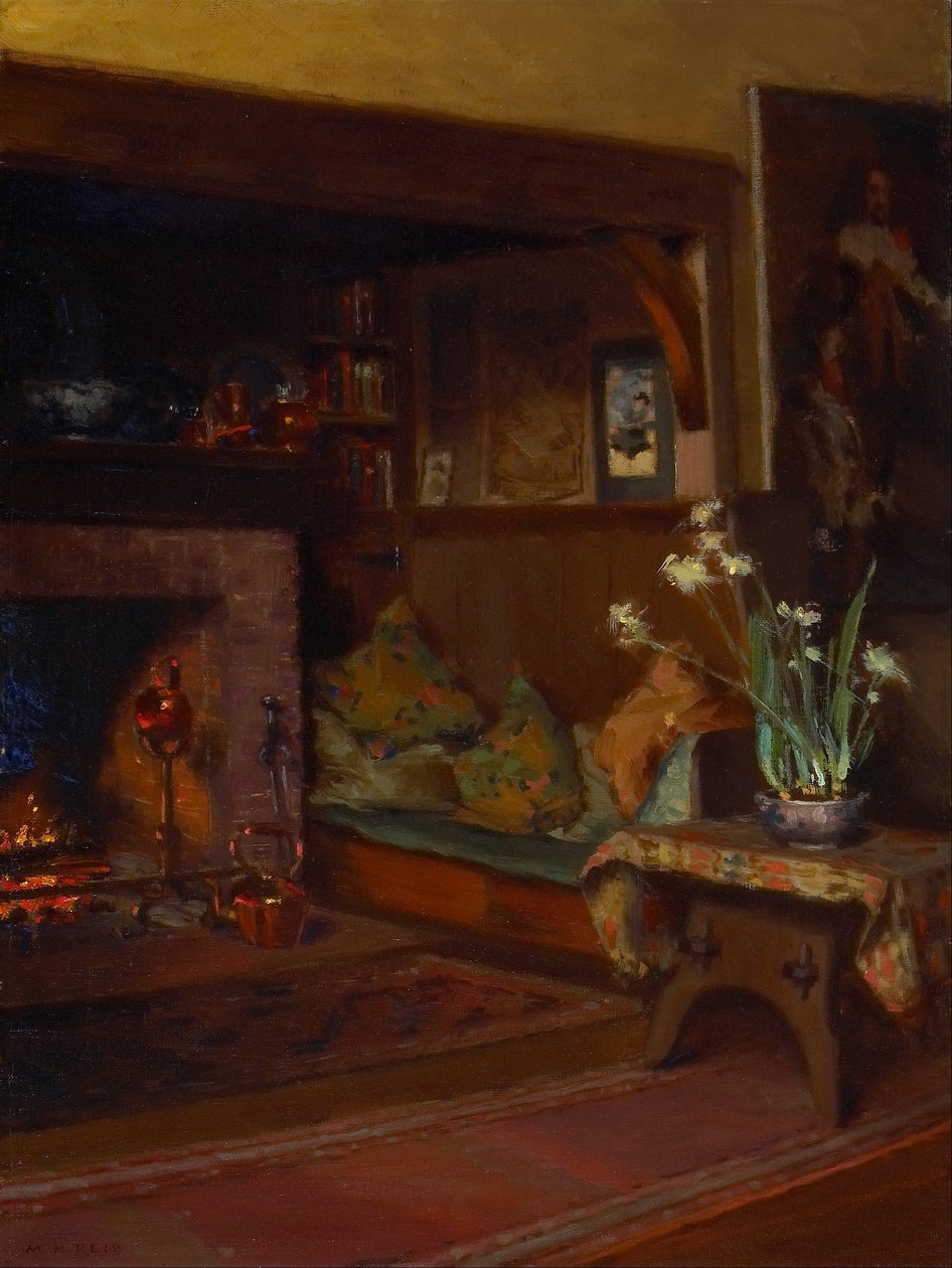 我的工作室里的Inglenook 作者 玛丽·海斯特·里德（Mary Hiester Reid）