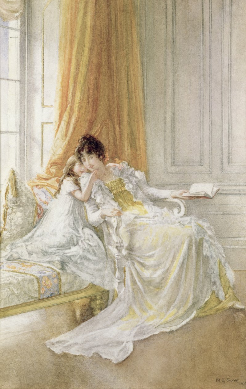母亲与孩子，1864年（水彩画） 作者 玛丽·L·高