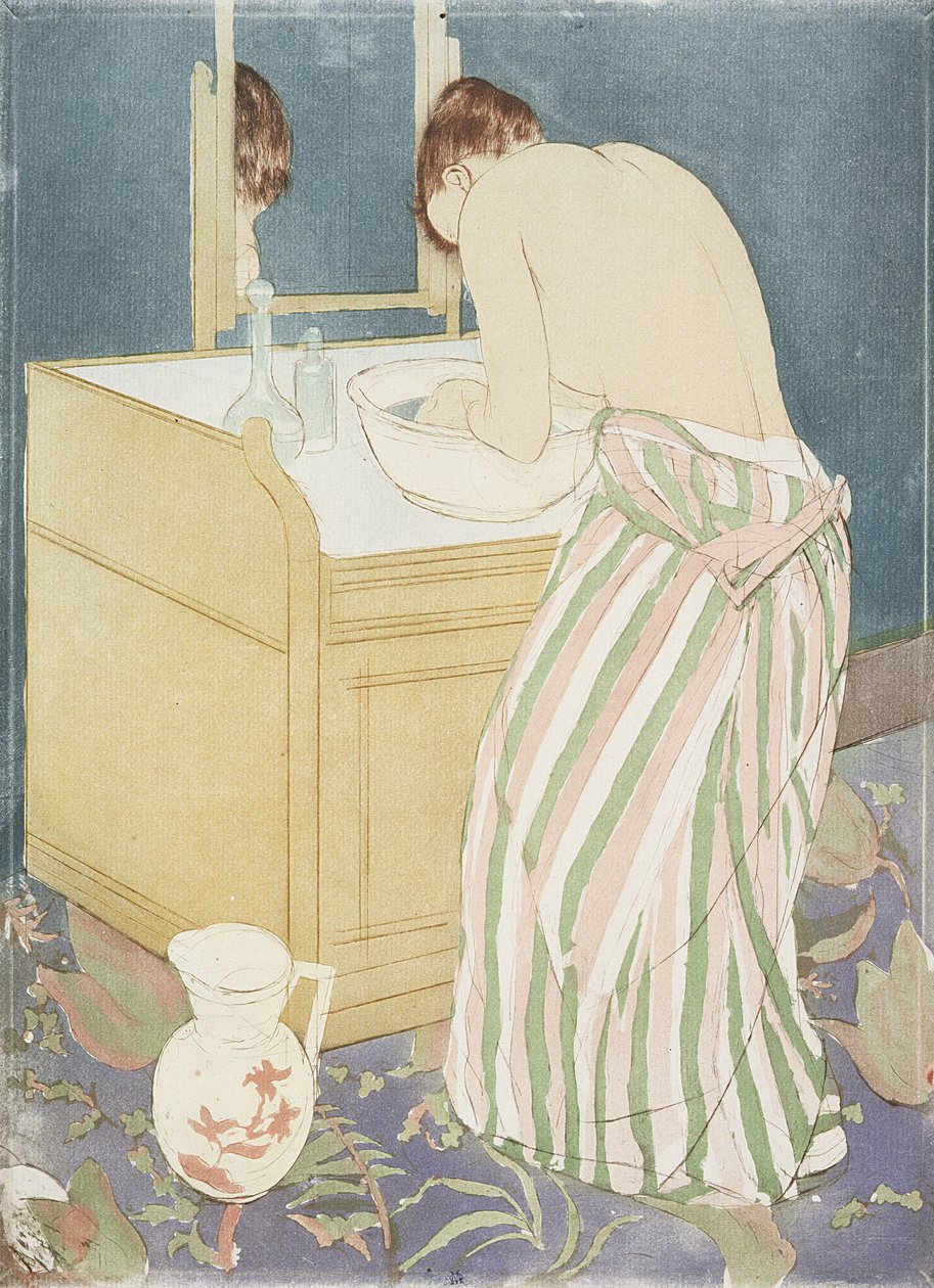 La Toilette，c.1891（纸上干点和aquatint） 作者 玛丽·卡萨特