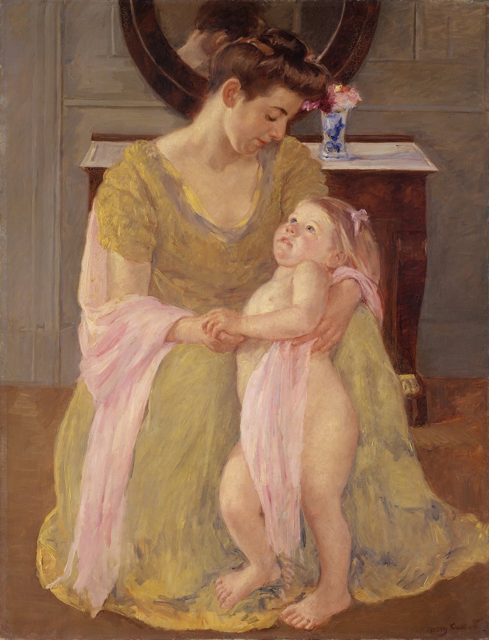 母亲和儿童玫瑰围巾，c.1908 作者 玛丽·卡萨特