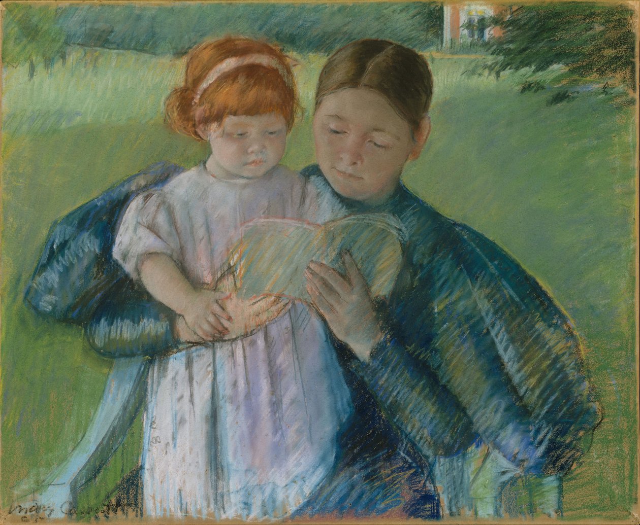 护士读小女孩，1895年 作者 玛丽·卡萨特