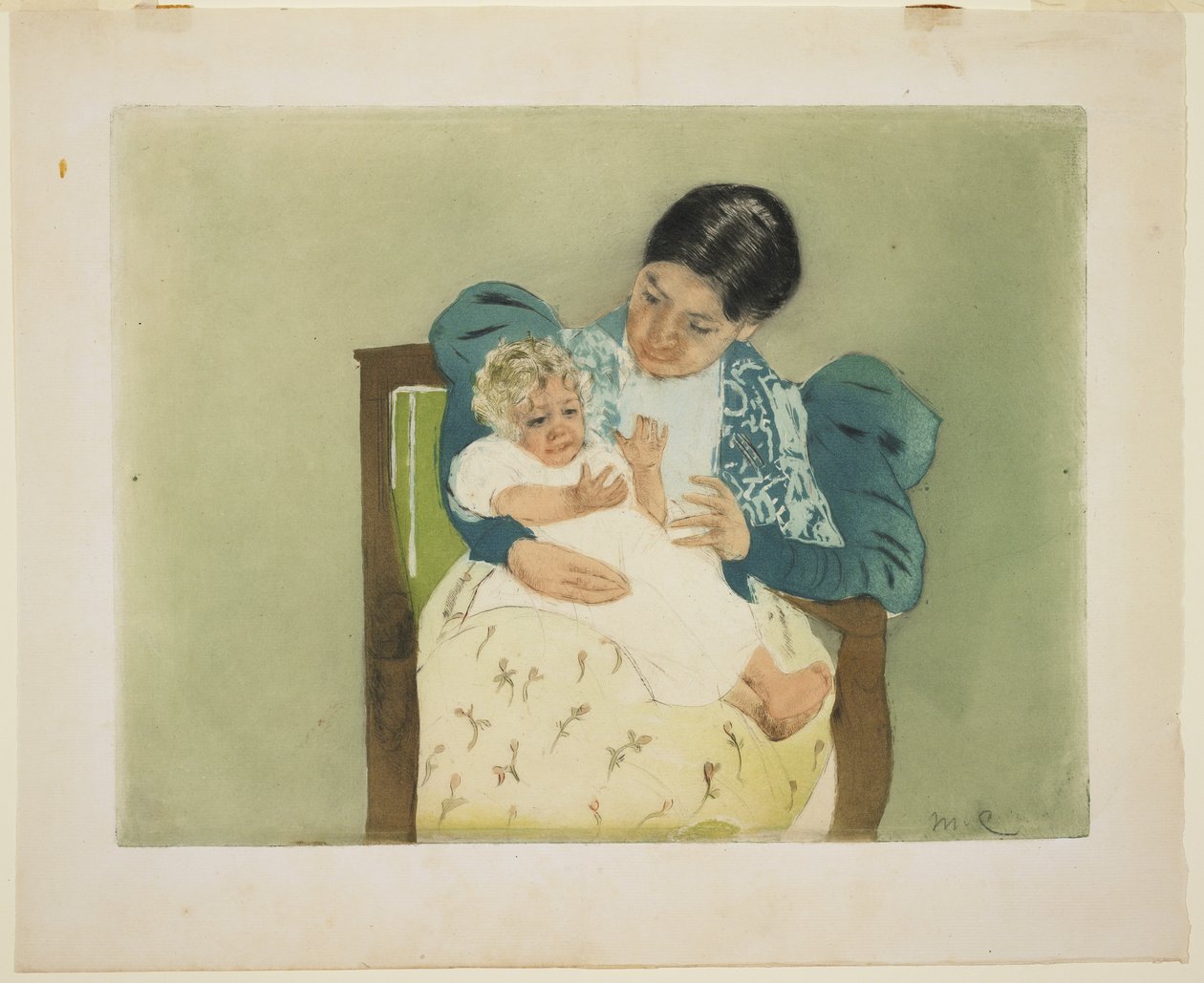 赤脚儿童，c。 1896-97（彩色aquatint和干点） 作者 玛丽·卡萨特