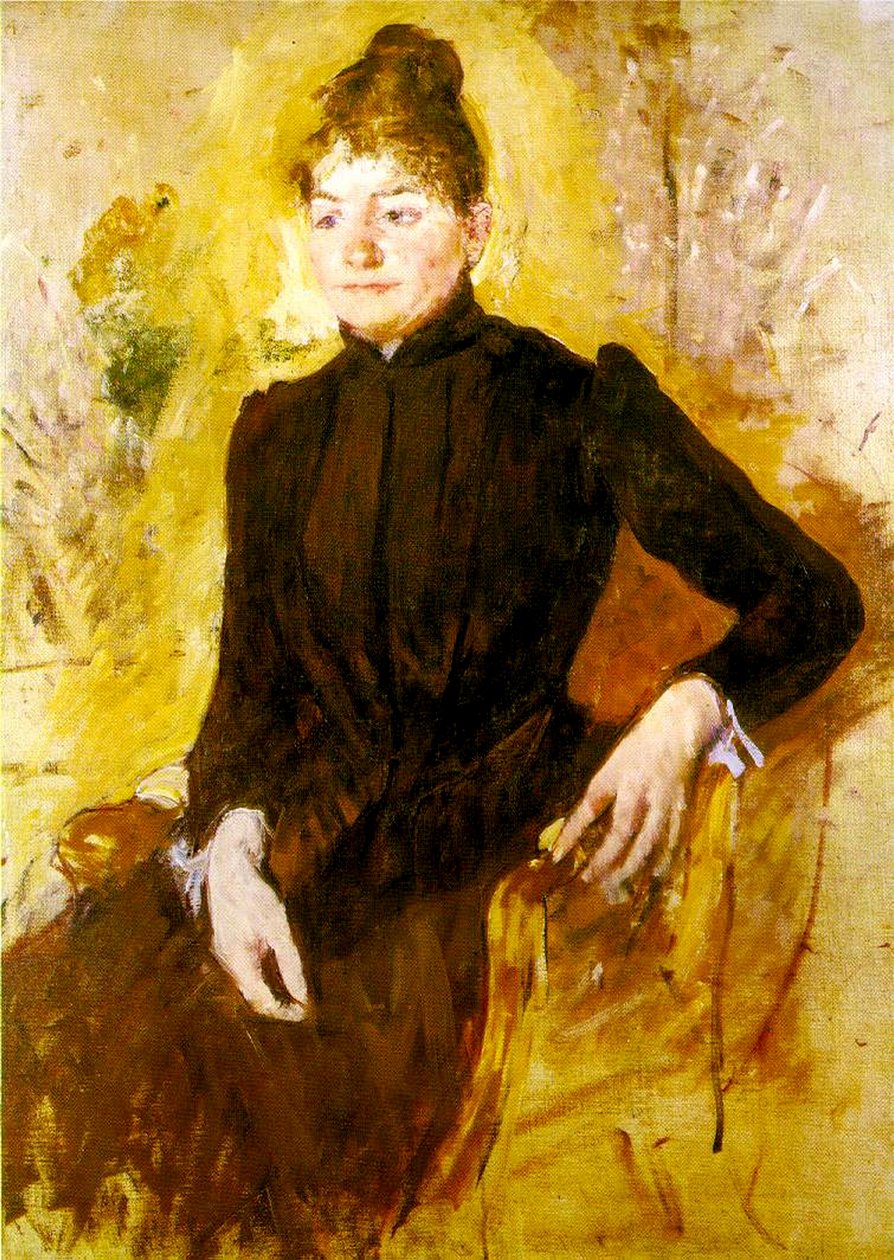 黑色的年轻女子，c.1882 作者 玛丽·卡萨特