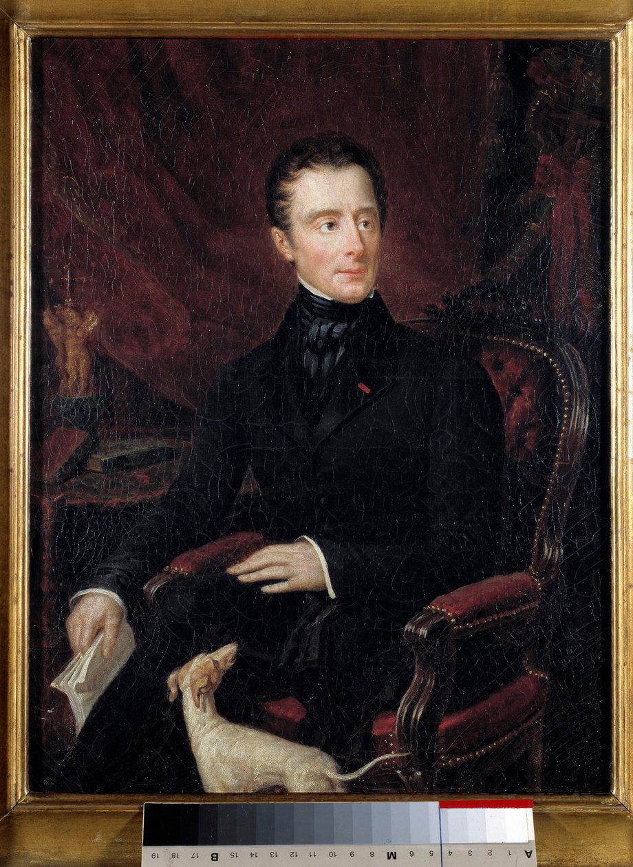 法国诗人阿尔方斯·德·拉马丁 (Alphonse de Lamartine) 的肖像（1790-1869 年）玛丽安·拉马丁 (Marianne Lamartine) 的绘画（19 世纪）。 巴黎。 浪漫生活博物馆 作者 玛丽安艾丽莎拉马丁