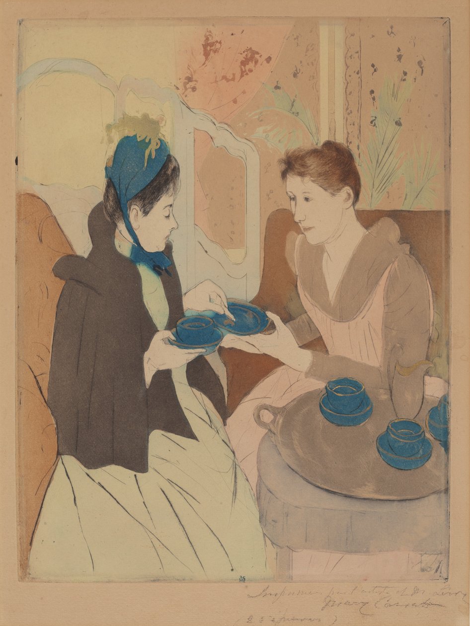 午后茶会，1890-1891。 作者 玛丽·卡萨特