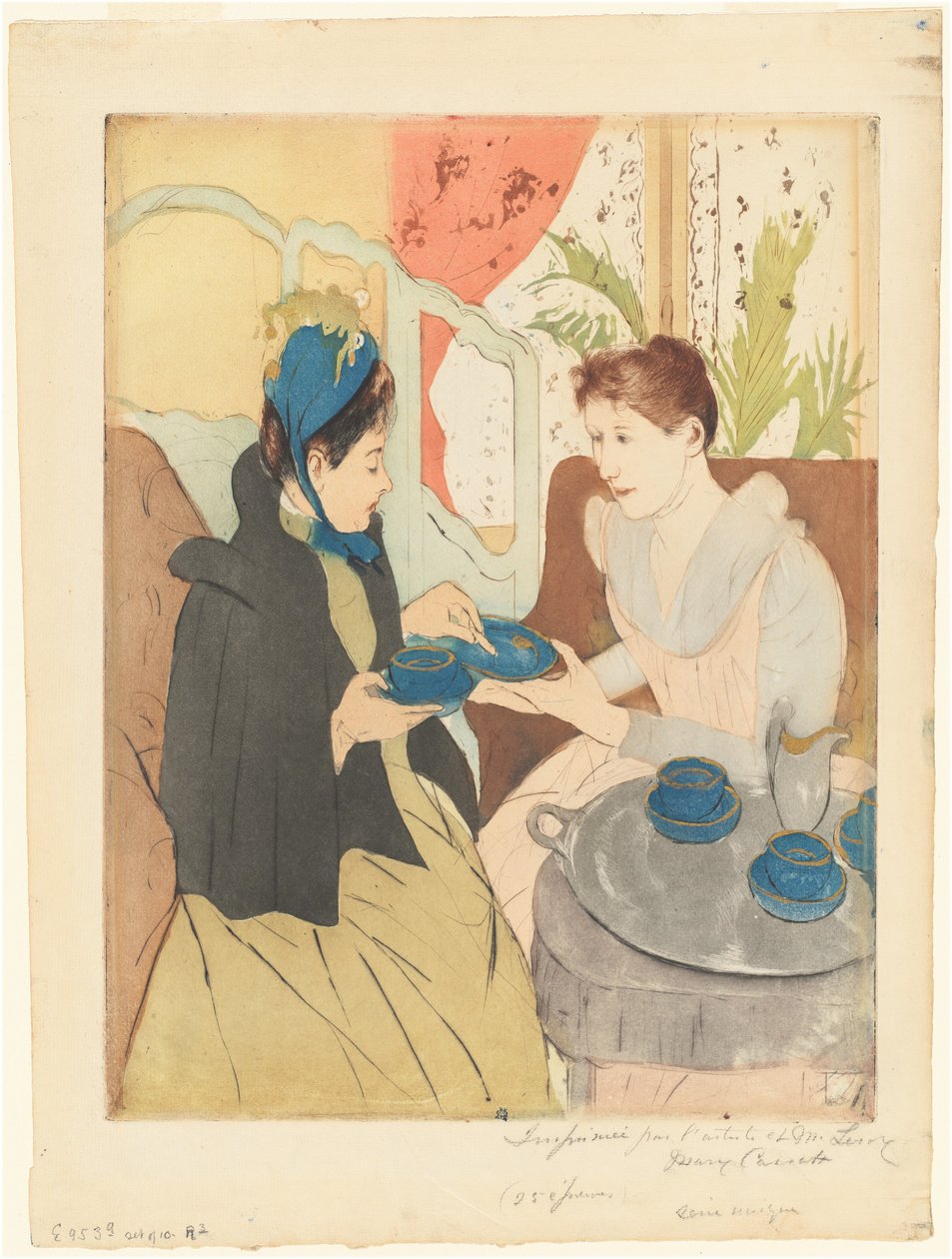 午后茶会，1890-1891。 作者 玛丽·卡萨特