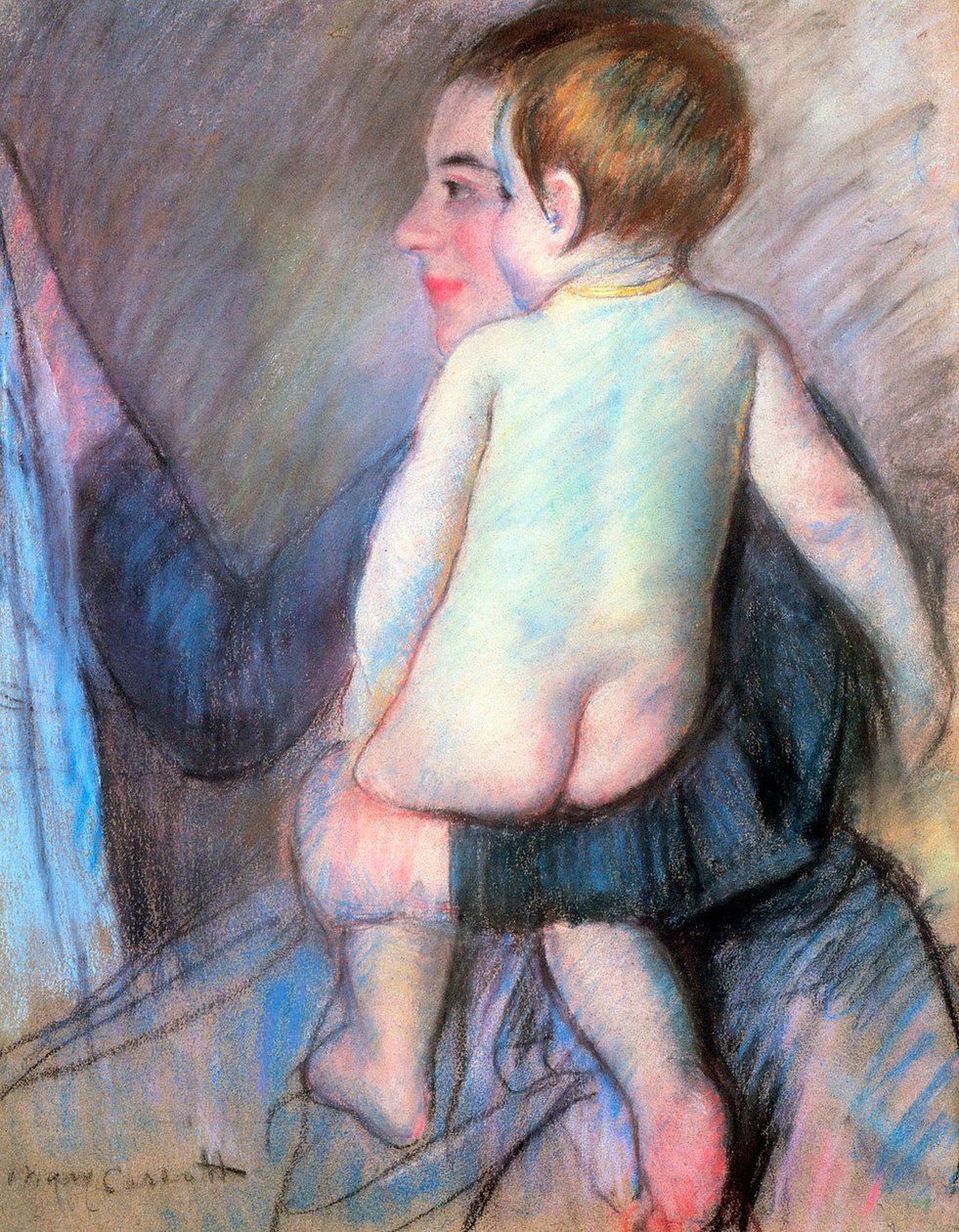 在窗户上，1889年。 作者 玛丽·卡萨特