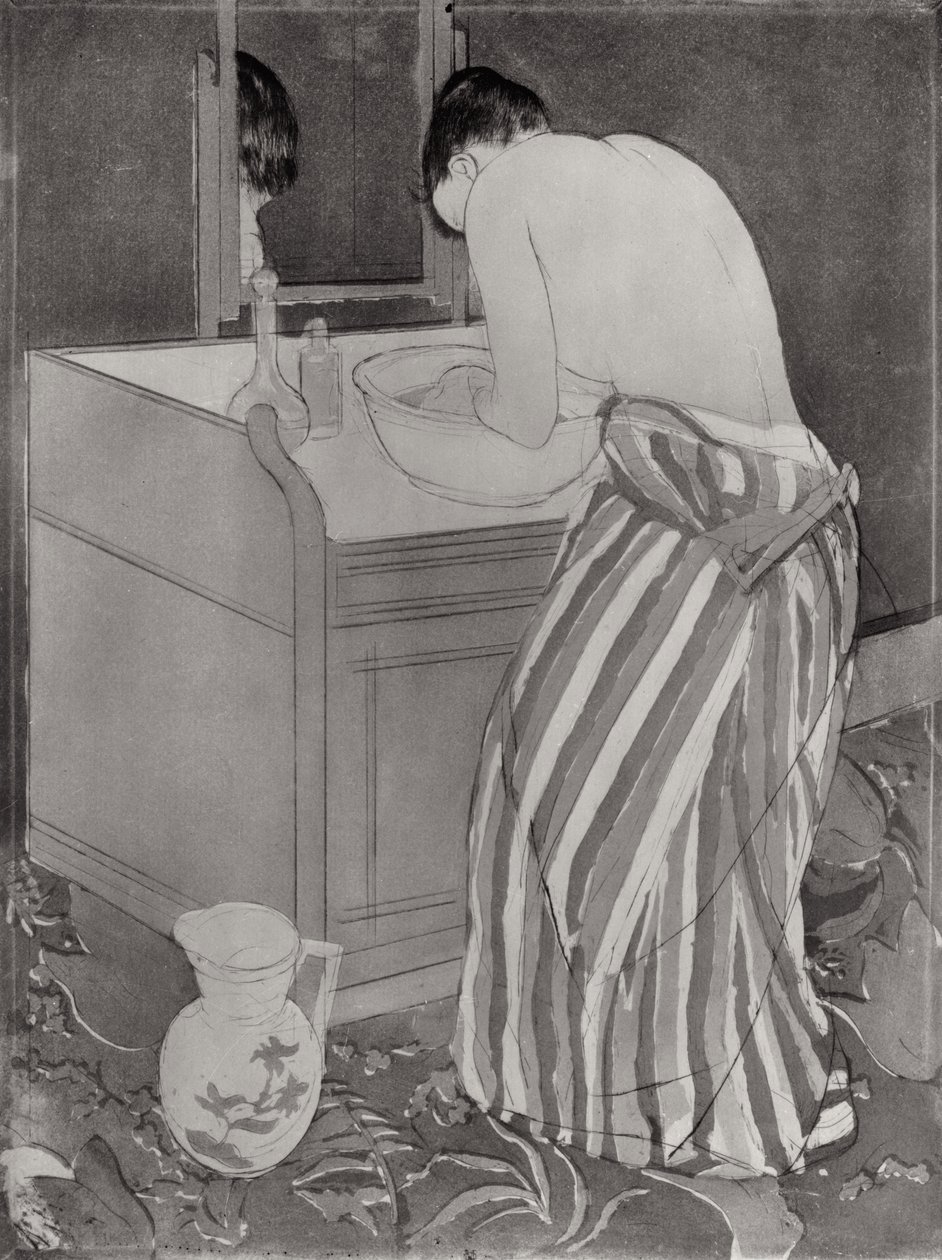 La Toilette，1891年（干点和纸上的acquatint） 作者 玛丽·卡萨特