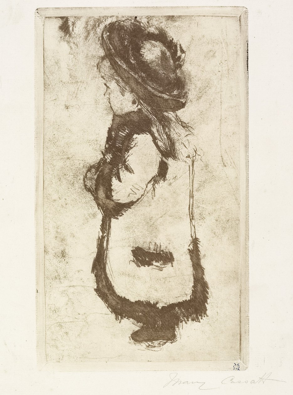 Mademoiselle Luguet穿着外套和帽子，c。 1883年 作者 玛丽·卡萨特