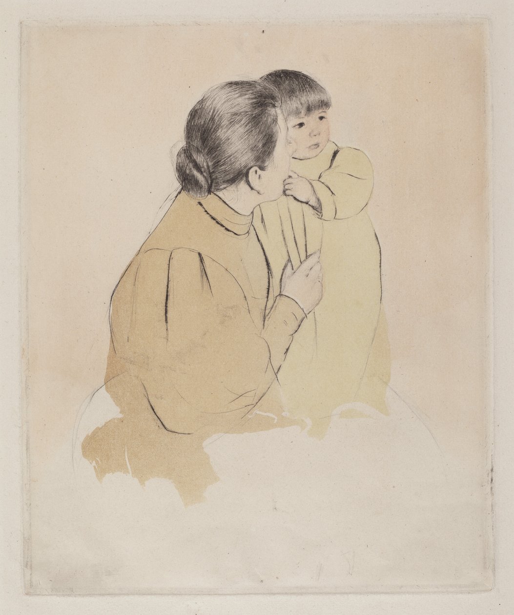 农民的母亲和孩子，约1894年。 作者 玛丽·卡萨特