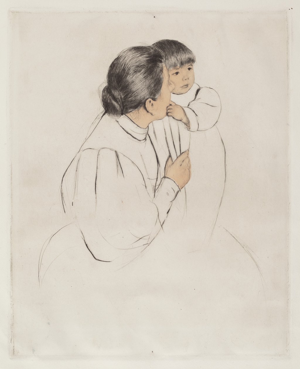 农民的母亲和孩子，约1894年。 作者 玛丽·卡萨特