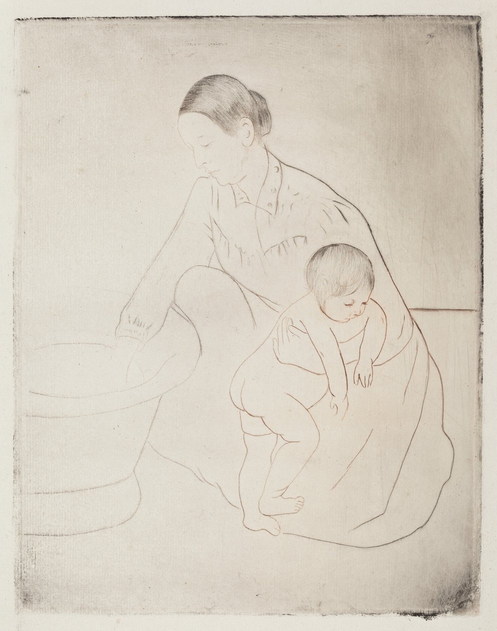 The Bath, 1890-1891. 作者 玛丽·卡萨特