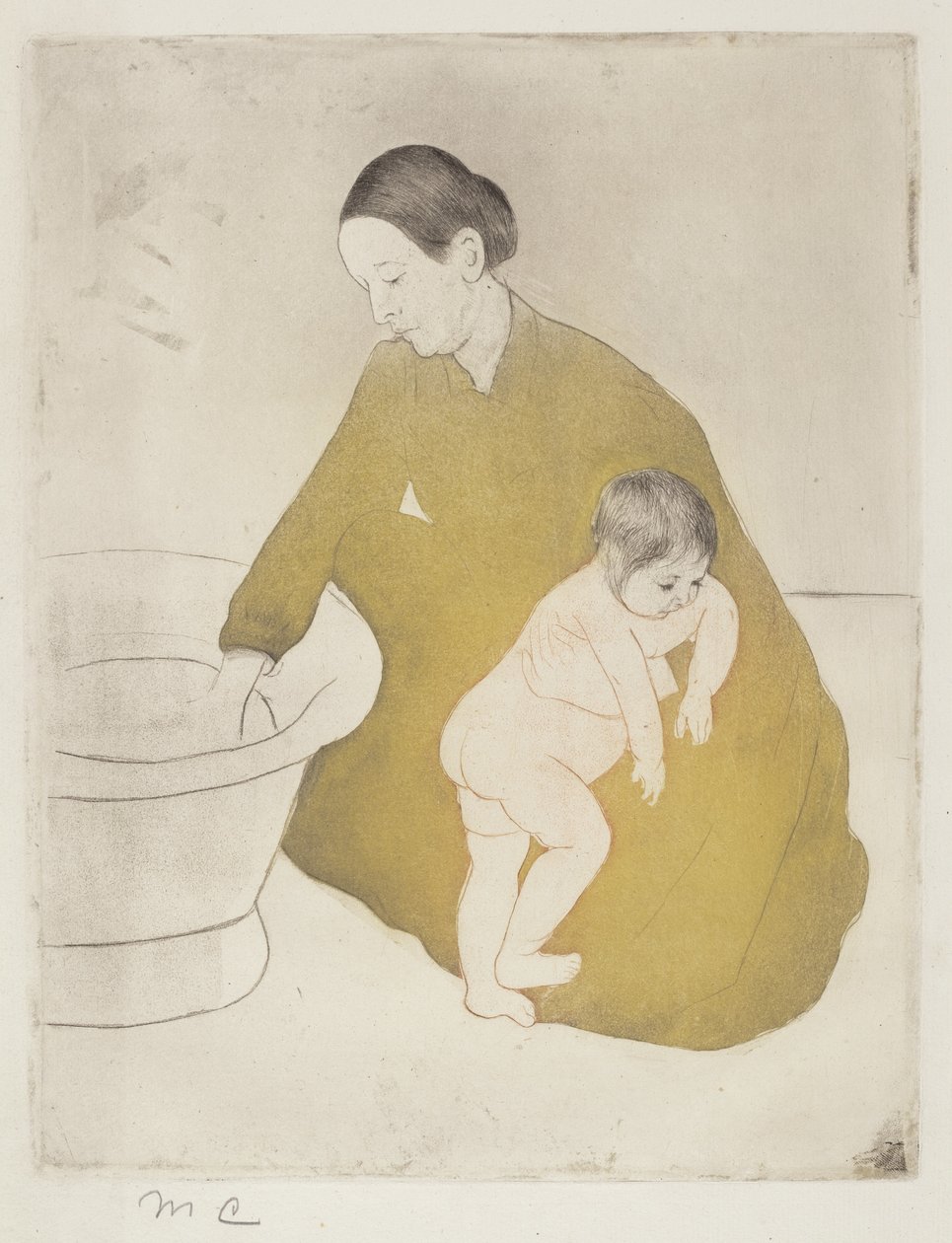 The Bath, 1890-1891. 作者 玛丽·卡萨特