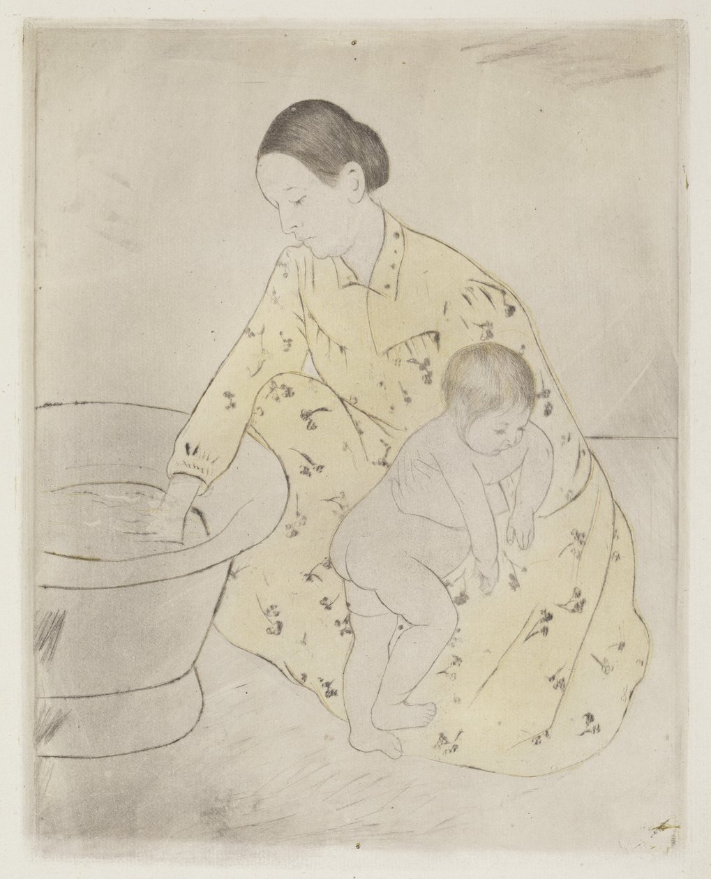 The Bath, 1890-1891. 作者 玛丽·卡萨特