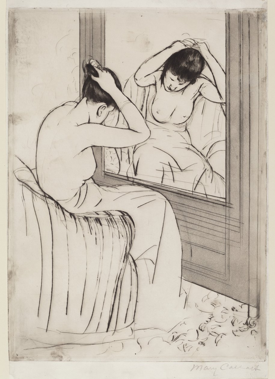 Coiffure, 1890-1891. 作者 玛丽·卡萨特
