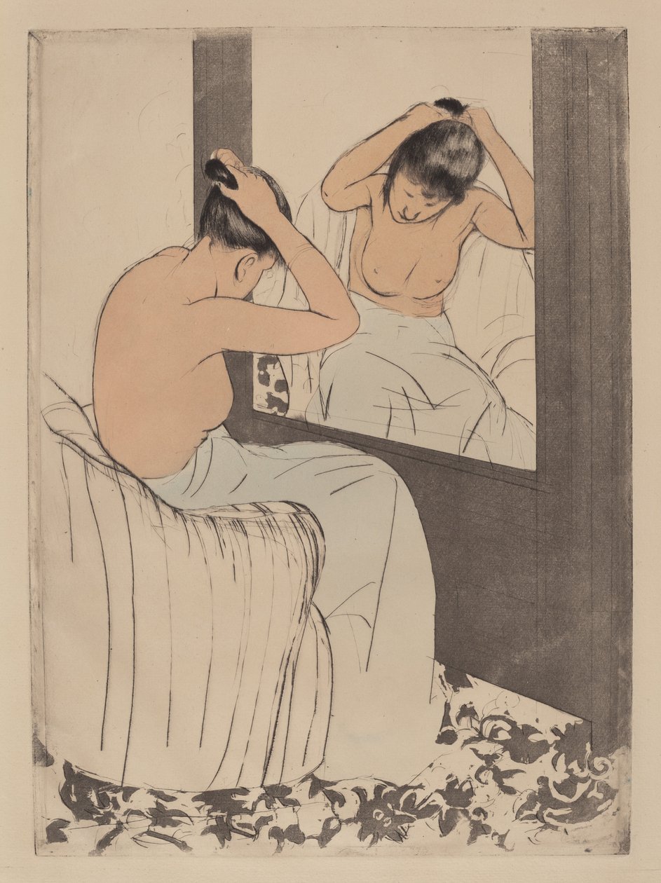 Coiffure, 1890-1891. 作者 玛丽·卡萨特