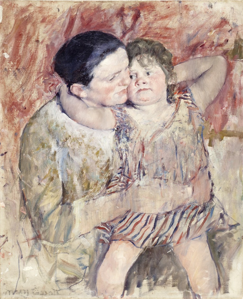 妇女和儿童（Mathilde抱着一个孩子），c.1900 作者 玛丽·卡萨特