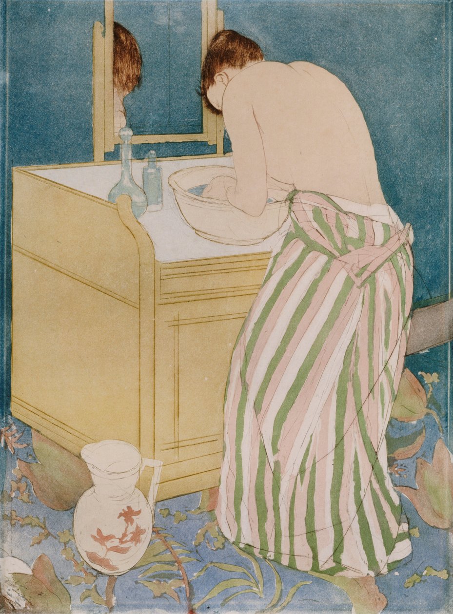 沐浴的女人，1890-191年 作者 玛丽·卡萨特