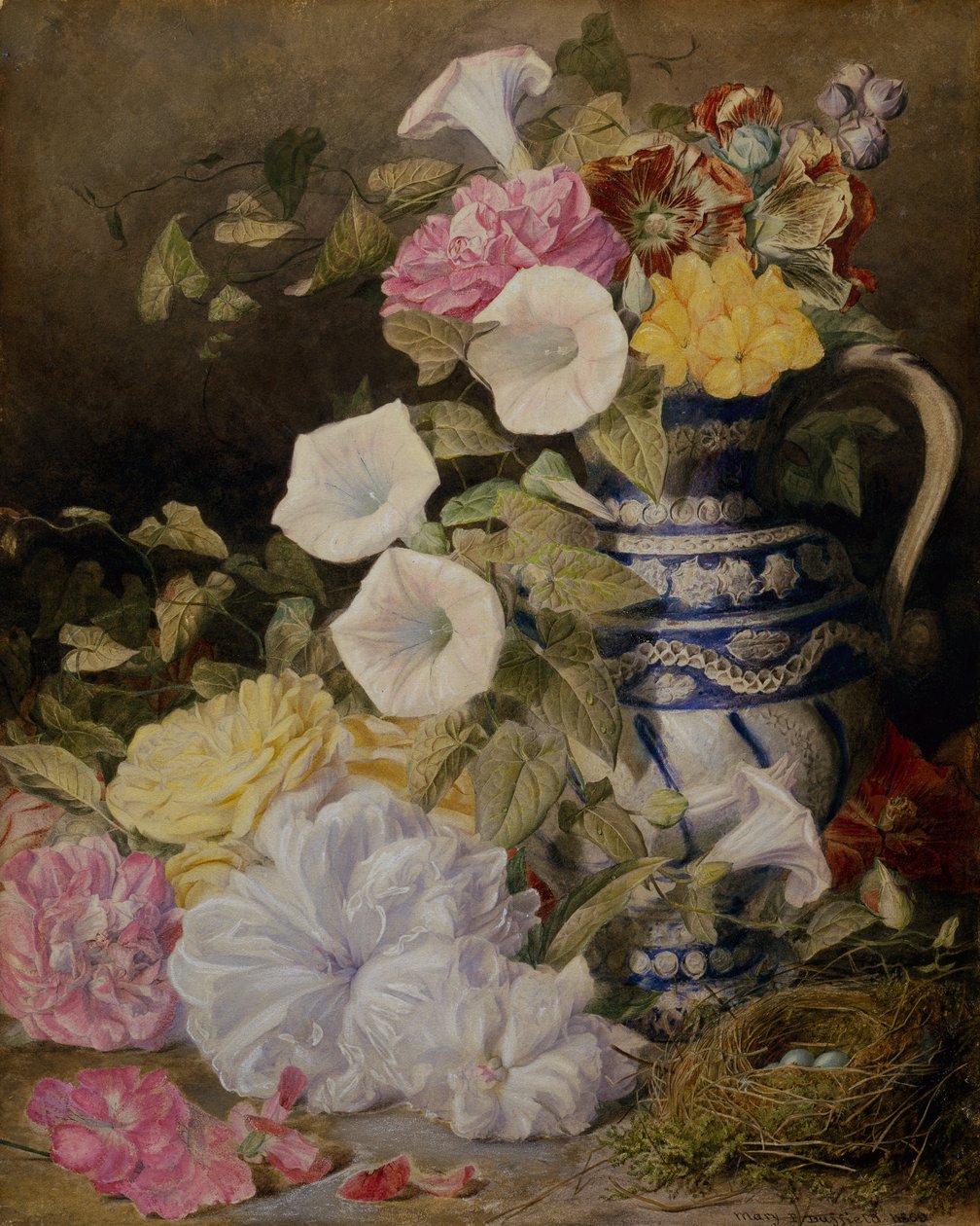 花瓶的静物画 作者 玛丽·伊丽莎白·杜菲尔德
