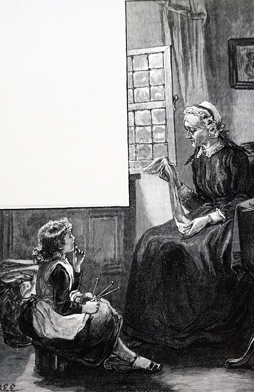 A grandmother examining the child